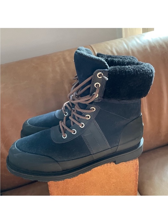 Hunter Shoes - Hunter Commando Suede Shearling Cuff insulated cold weather boots snow winter